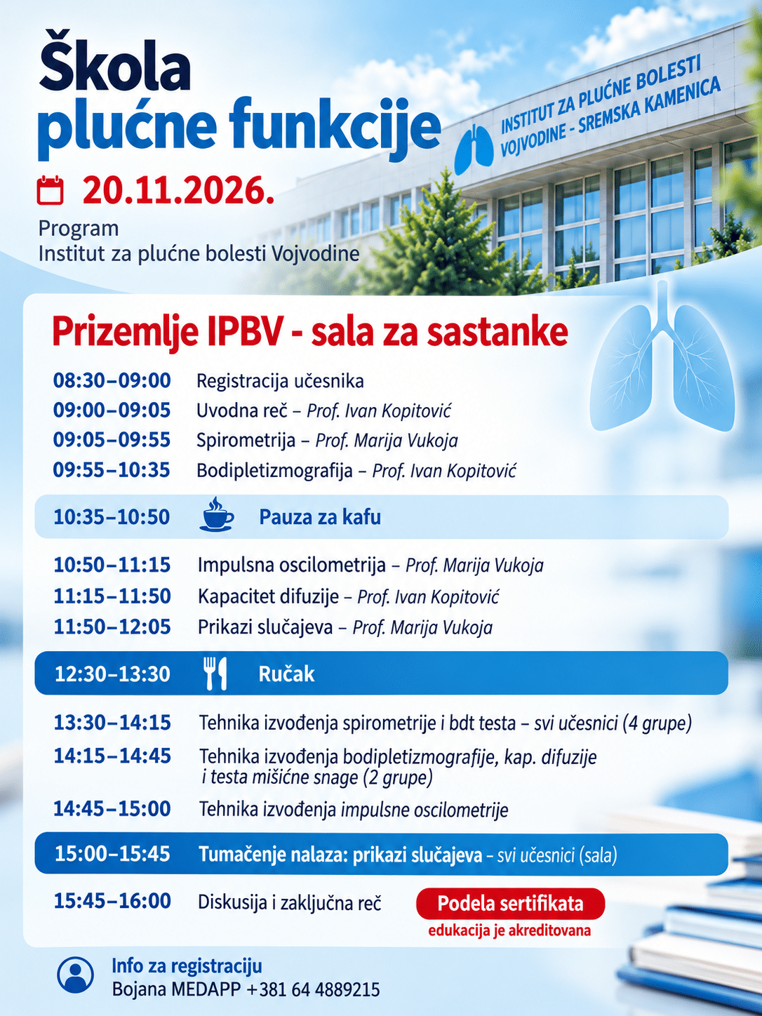 Škola plućne funkcije – 20. novembar 2026.